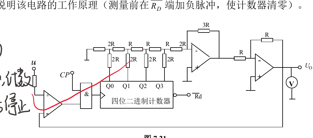 题 7.2 数字式峰值采样电路